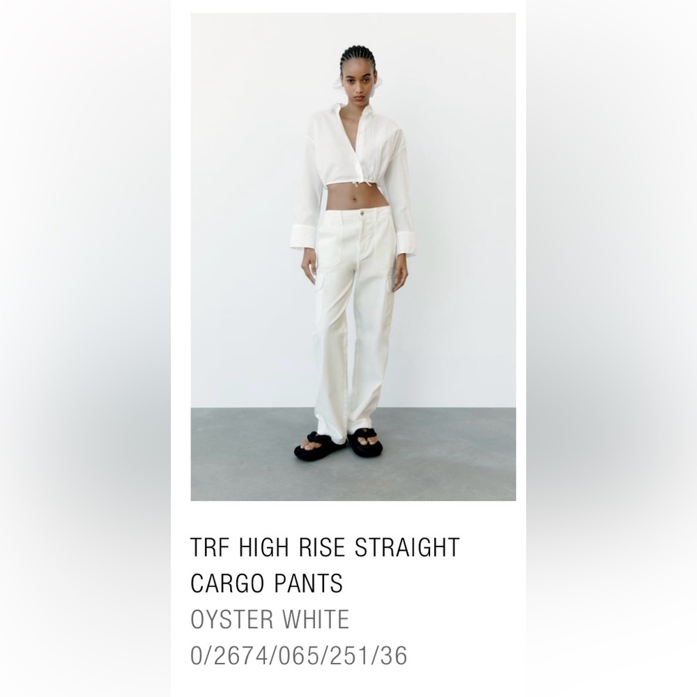 Zara White Cargo Pants